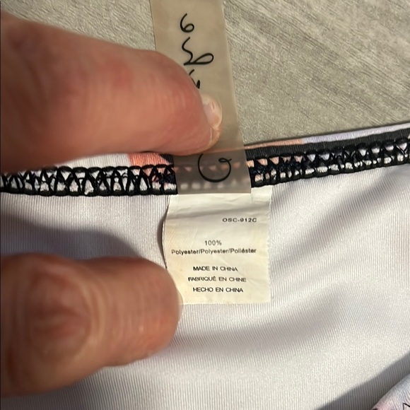 Cupshe White and Multicolor Black Strappy Swimsuit Bikini Set, Size L - Picture 3 of 12